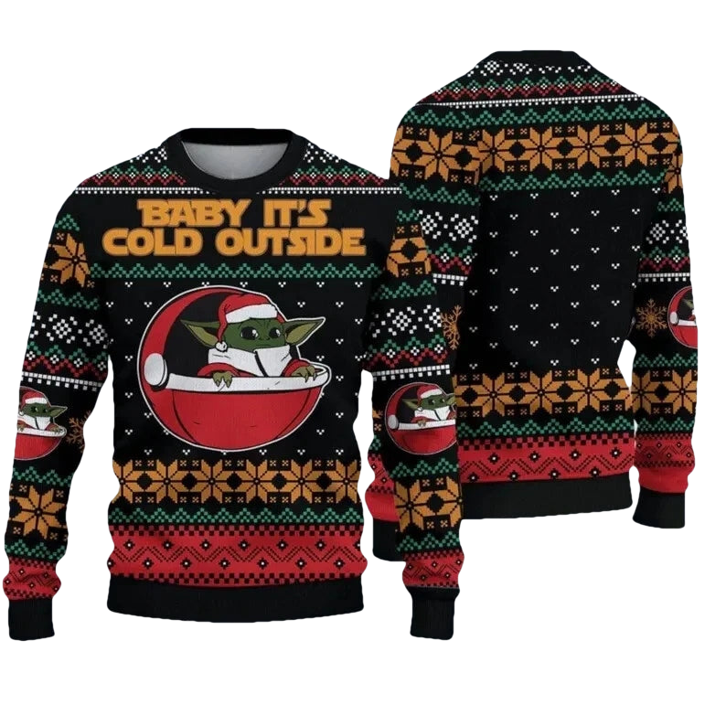 Christmas Baby Yoda Ugly Sweater - Moonbestprint