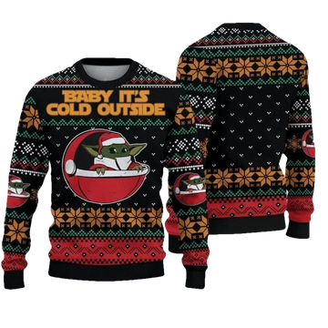 Christmas Baby Yoda Ugly Sweater - Moonbestprint