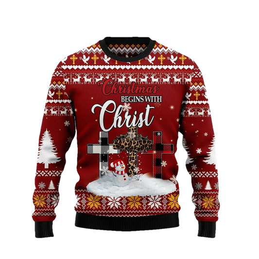 Christian Christmas The Cross Ugly Christmas Sweater - Moonbestprint