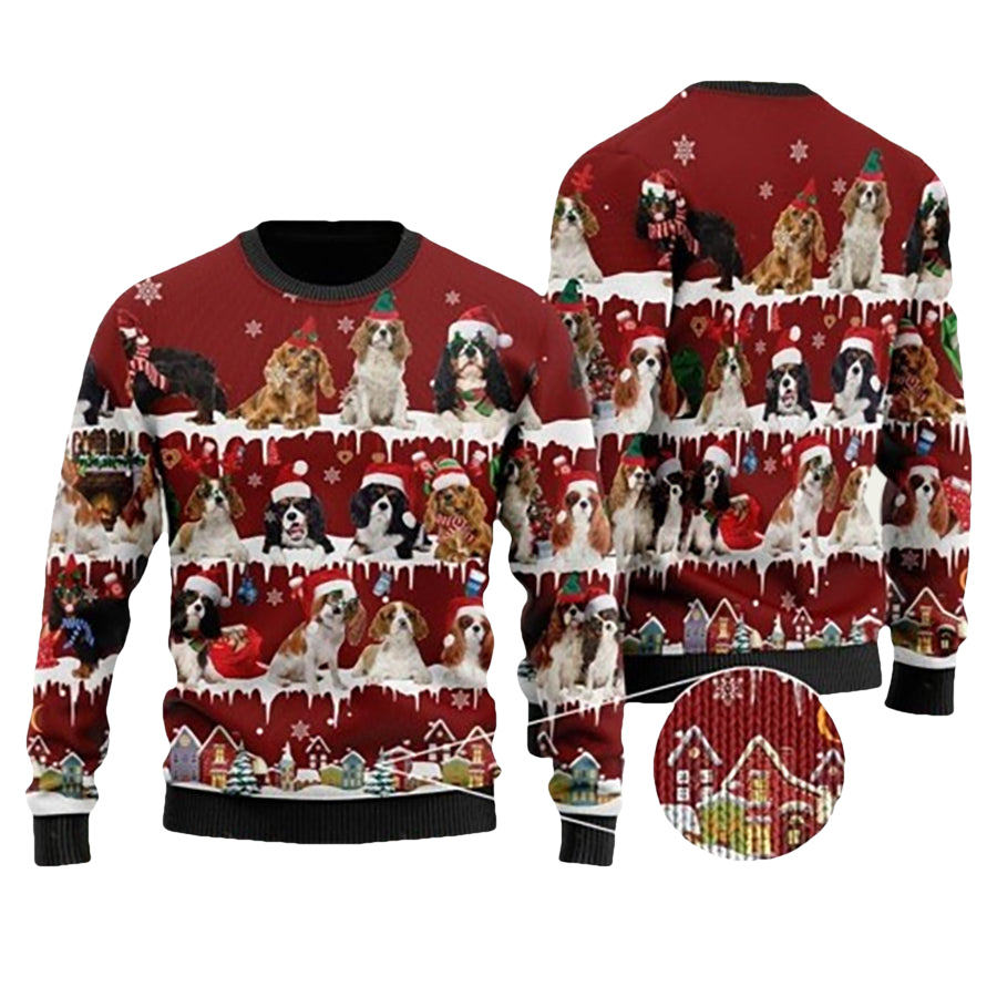 Cavalier King Charles Spaniel Ugly Christmas Sweater - Moonbestprint