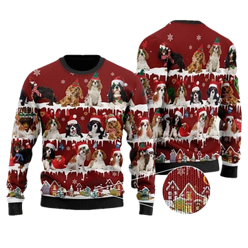 Cavalier King Charles Spaniel Ugly Christmas Sweater - Moonbestprint