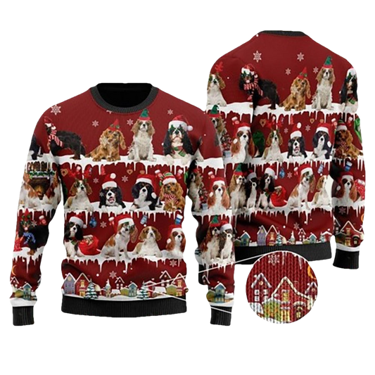 Cavalier King Charles Spaniel Ugly Christmas Sweater - Moonbestprint
