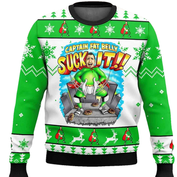 Captain Fat Belly Suck It Ugly Christmas Sweater - Moonbestprint