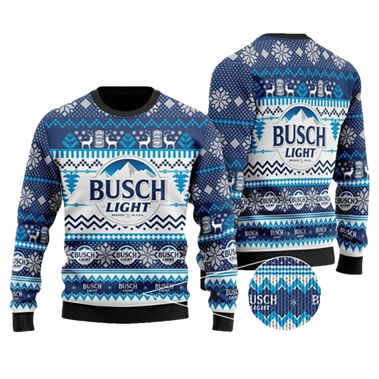 Busch Light Ugly Christmas Sweater - Moonbestprint