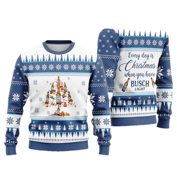Busch Light Beer Christmas Tree Ugly Sweater - Moonbestprint