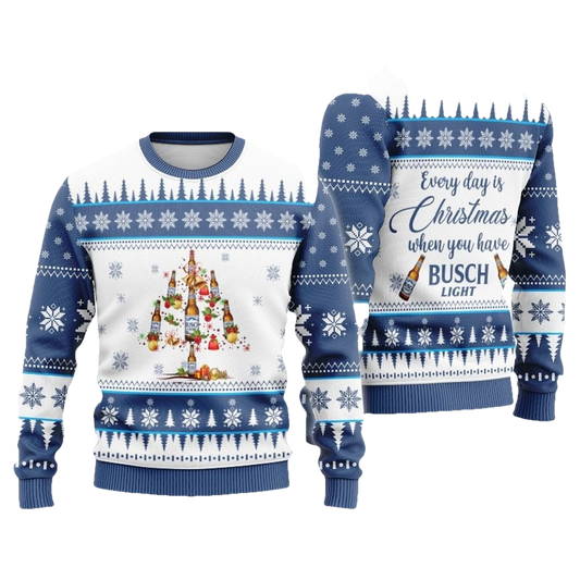 Busch Light Beer Christmas Tree Ugly Sweater - Moonbestprint