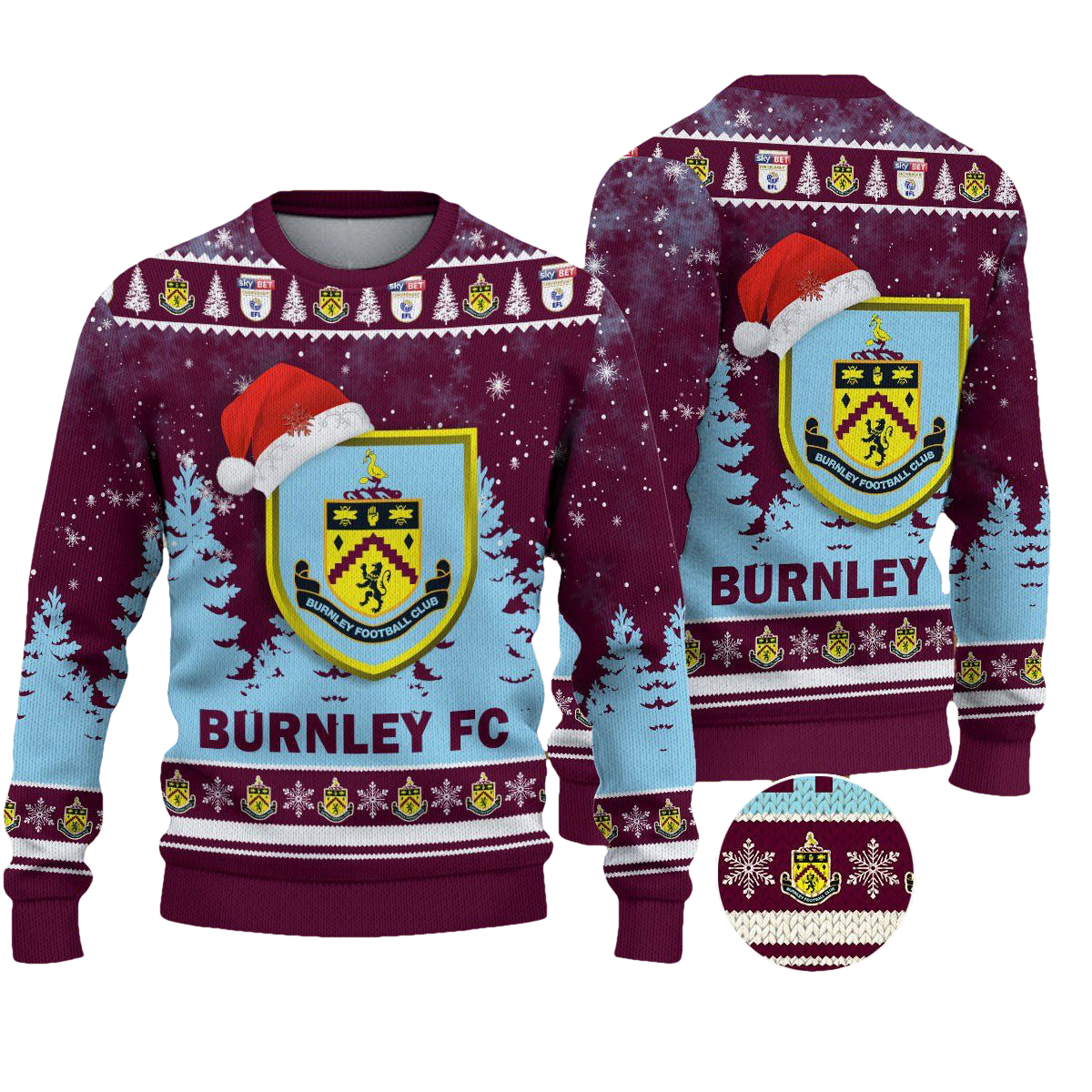 Burnley FC Ugly Christmas Sweater Jumper - Moonbestprint