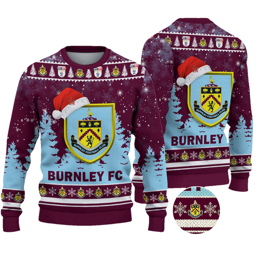 Burnley FC Ugly Christmas Sweater Jumper - Moonbestprint