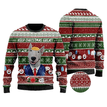 Bull Terrier Ugly Christmas Sweater - Moonbestprint