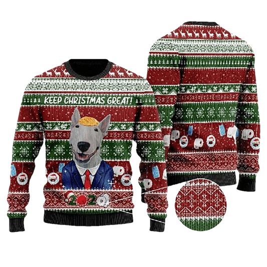 Bull Terrier Ugly Christmas Sweater - Moonbestprint