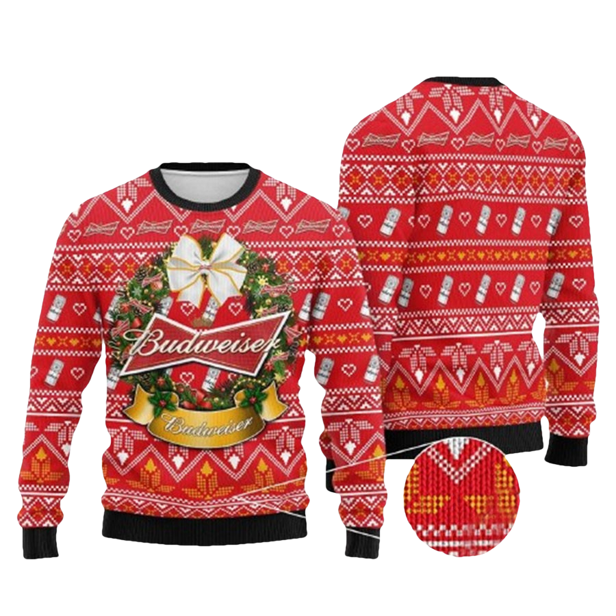 Budweiser Beer Ugly Christmas Sweater - Moonbestprint