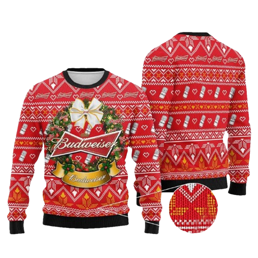 Budweiser Beer Ugly Christmas Sweater - Moonbestprint