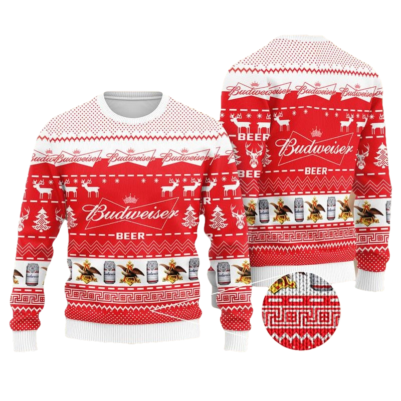 Budweiser Beer Christmas Ugly Sweater - Moonbestprint