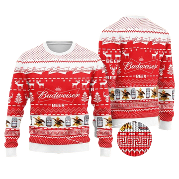 Budweiser Beer Christmas Ugly Sweater - Moonbestprint