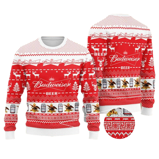 Budweiser Beer Christmas Ugly Sweater - Moonbestprint