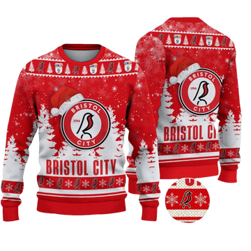 Bristol City Ugly Christmas Sweater - Moonbestprint