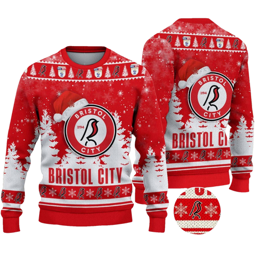 Bristol City Ugly Christmas Sweater - Moonbestprint