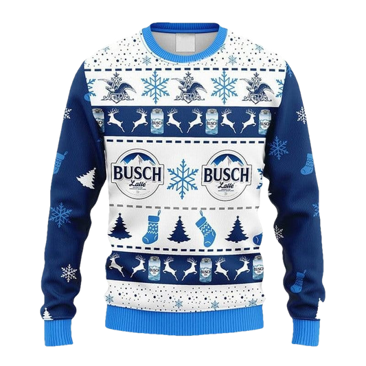 Breezy Busch Latte Beer Christmas Ugly Sweater - Moonbestprint