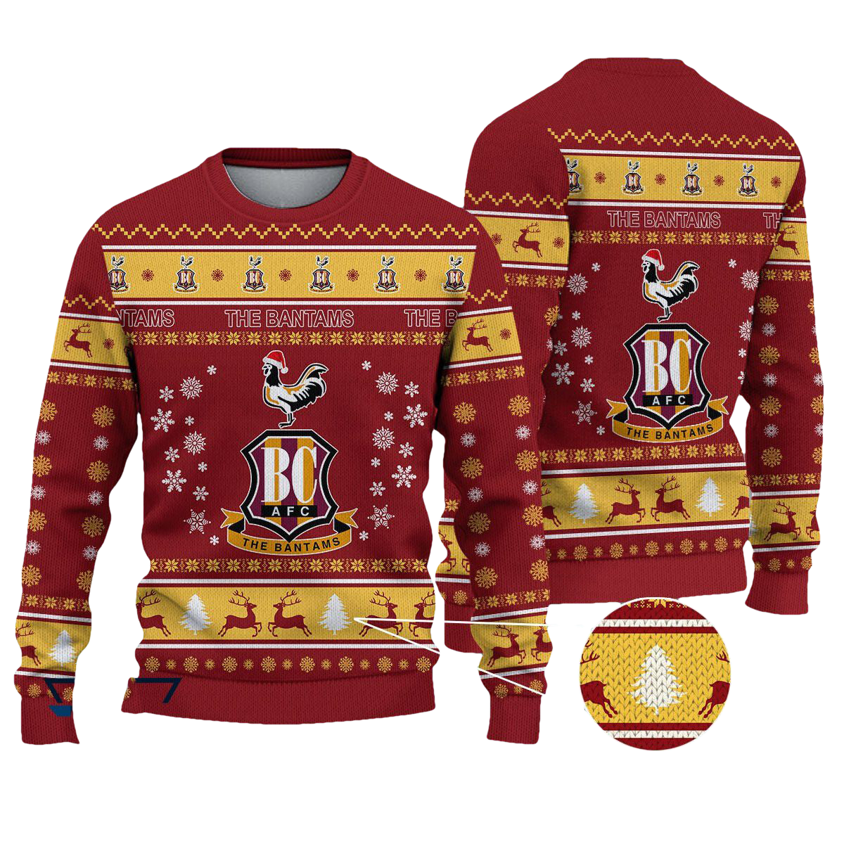 Bradford City Ugly Christmas Sweater - Moonbestprint
