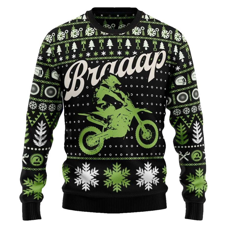Braaap Dirt Bike Biker Ugly Christmas Sweater - Moonbestprint
