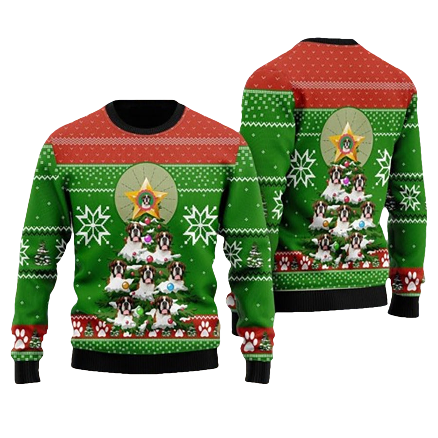 Boxer Dog Tree Ugly Christmas Sweater - Moonbestprint