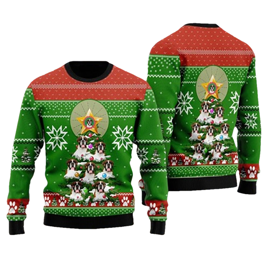 Boxer Dog Tree Ugly Christmas Sweater - Moonbestprint