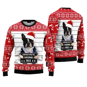 Boston Terrier Ugly Christmas Sweater - Moonbestprint