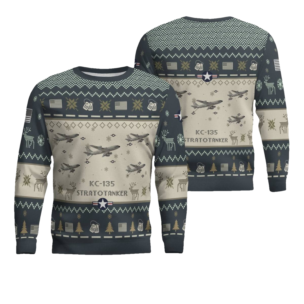 Boeing KC-135 Stratotanker Aircraft Ugly Christmas Sweater - Moonbestprint