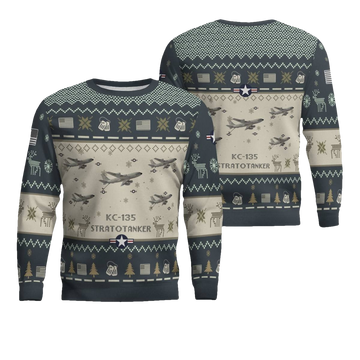 Boeing KC-135 Stratotanker Aircraft Ugly Christmas Sweater - Moonbestprint