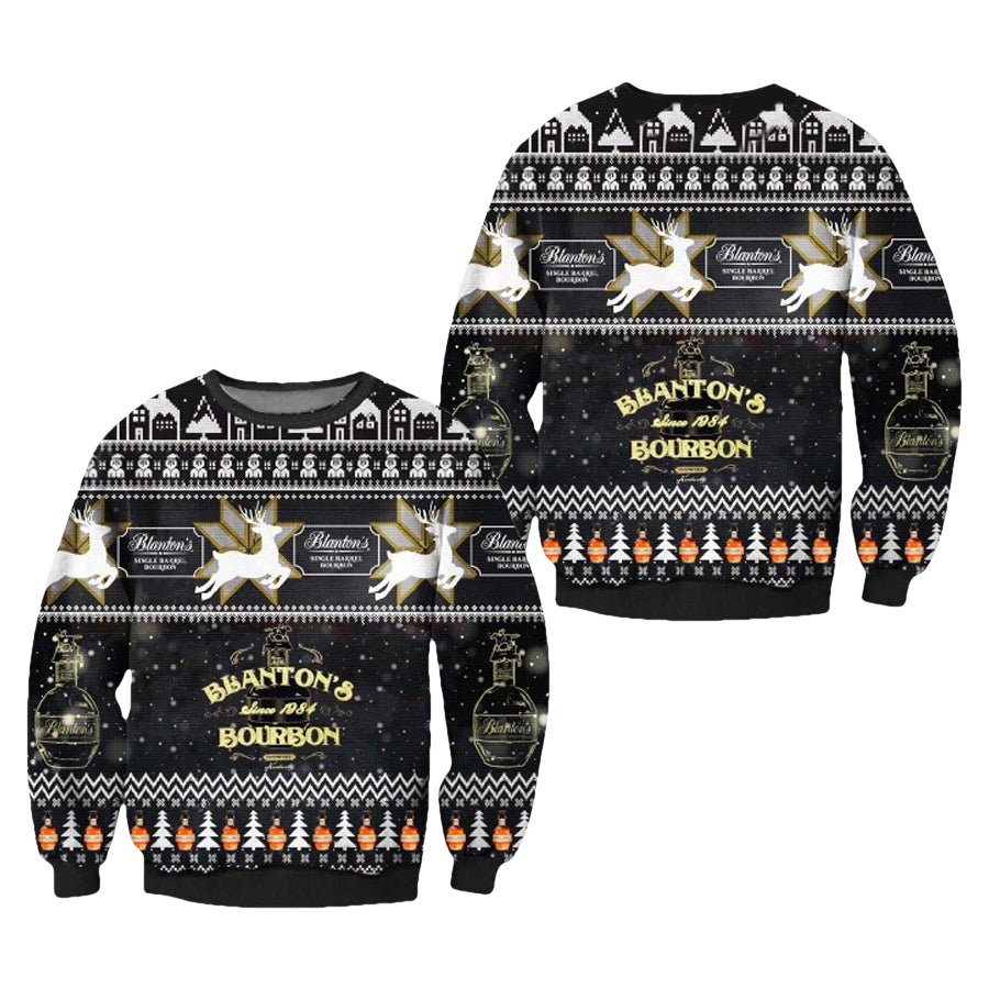 Blanton Bourbon Whisky Ugly Christmas Sweater - Moonbestprint