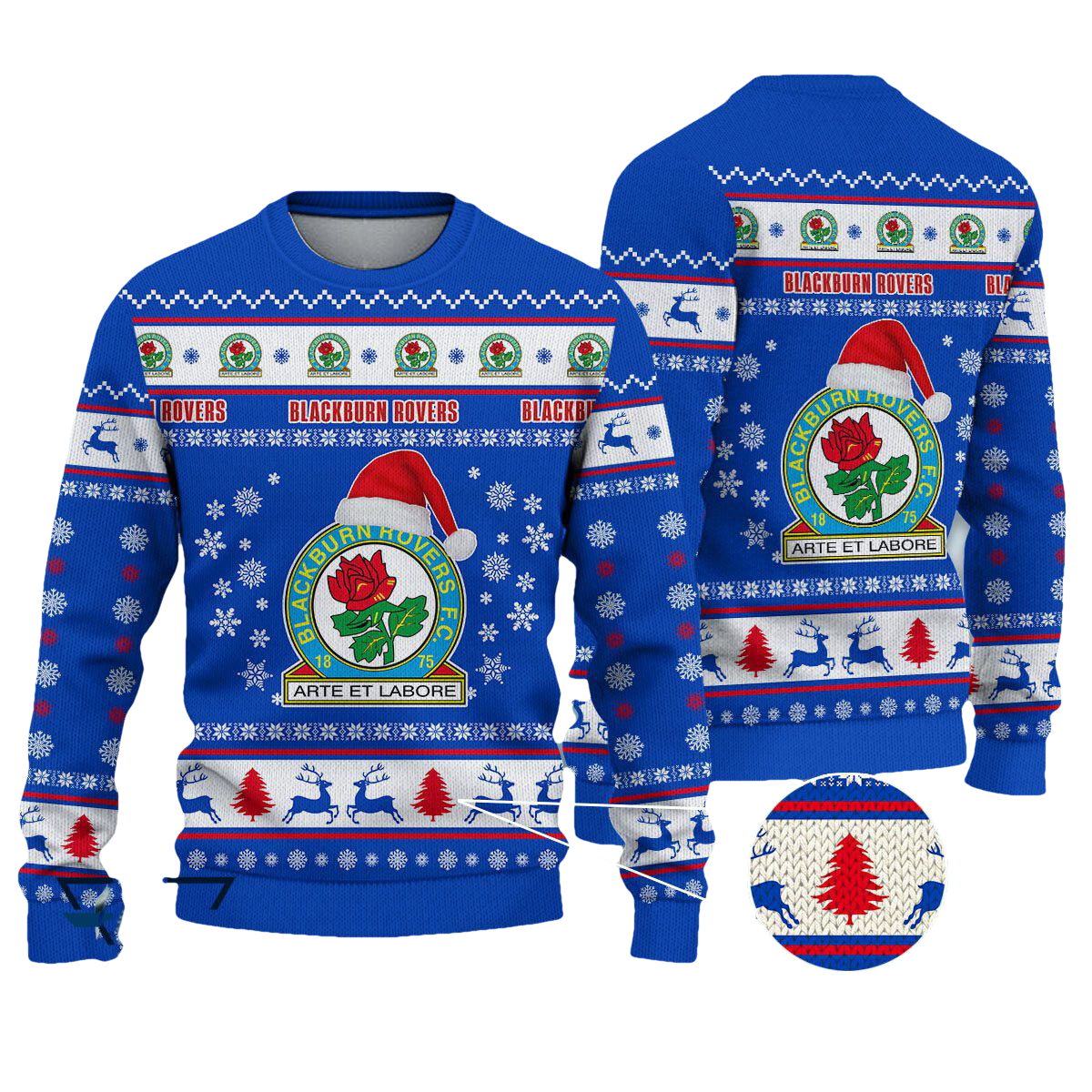 Blackburn Rovers Christmas Ugly Sweater - Moonbestprint