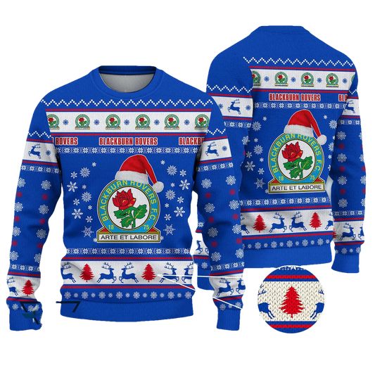 Blackburn Rovers Christmas Ugly Sweater - Moonbestprint
