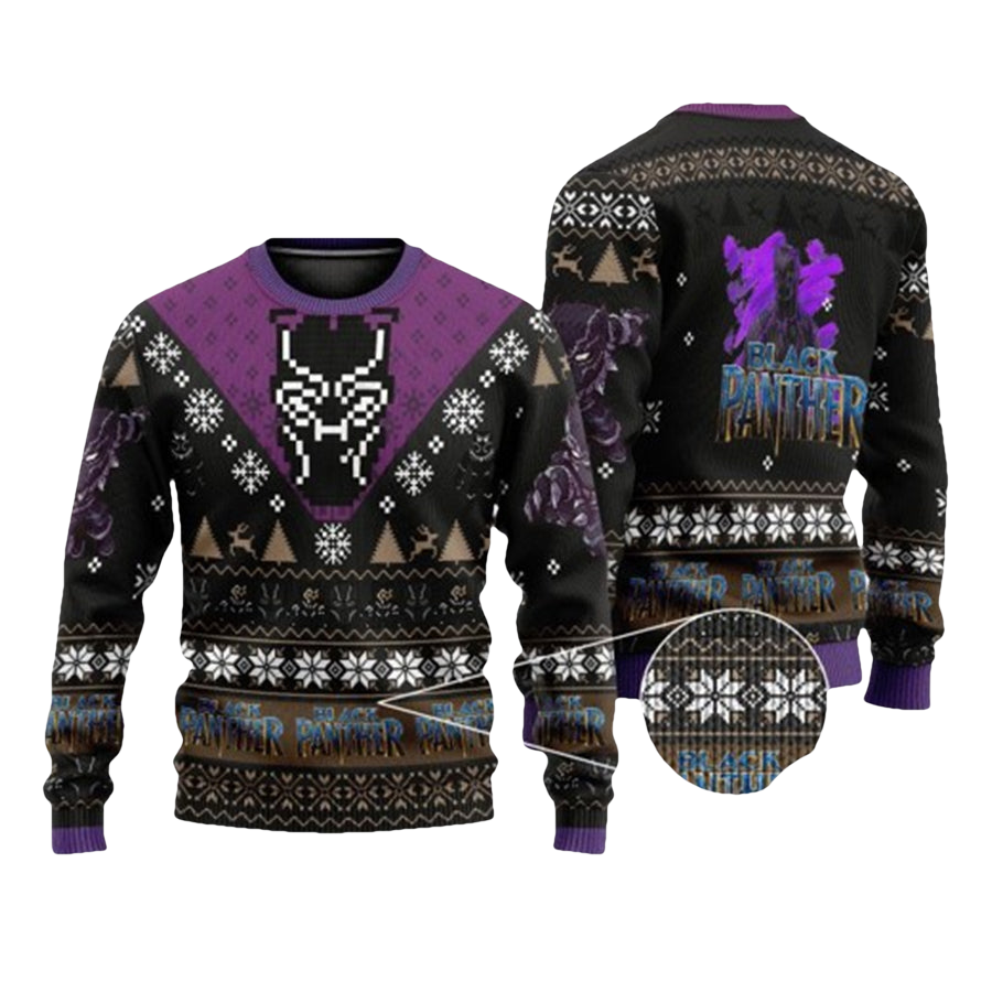 Black Panther Ugly Christmas Sweater - Moonbestprint
