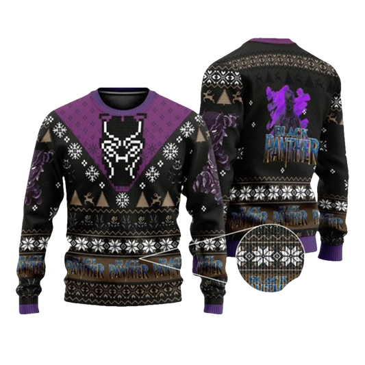 Black Panther Ugly Christmas Sweater - Moonbestprint