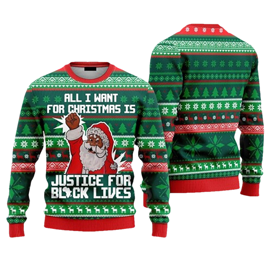 Black Lives Santa Ugly Christmas Sweater - Moonbestprint