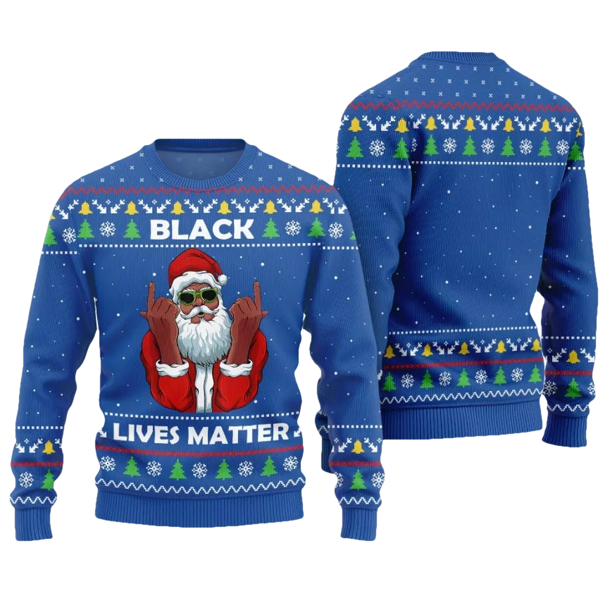 Black Lives Matter Santa Ugly Christmas Sweater - Moonbestprint
