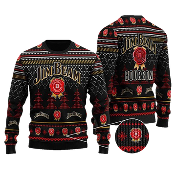 Black Jim Beam Ugly Christmas Sweater - Moonbestprint