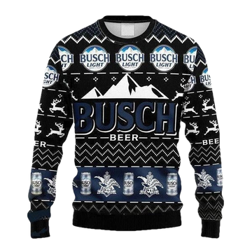 Black Busch Beer Christmas Ugly Sweater - Moonbestprint