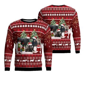 Black Angus Cattle Ugly Christmas Sweater - Moonbestprint