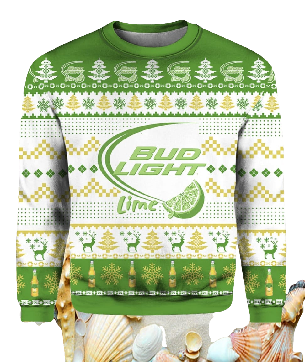 Beer Bud Light Lime Christmas Ugly Sweater - Moonbestprint