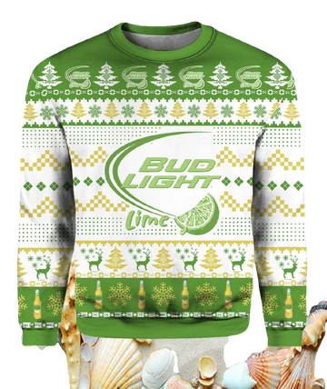 Beer Bud Light Lime Christmas Ugly Sweater - Moonbestprint