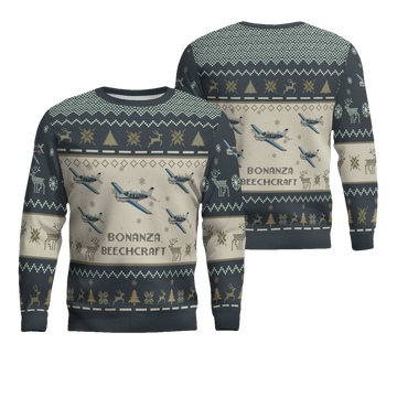 Beechcraft Bonanza Aircraft Ugly Sweater - Moonbestprint