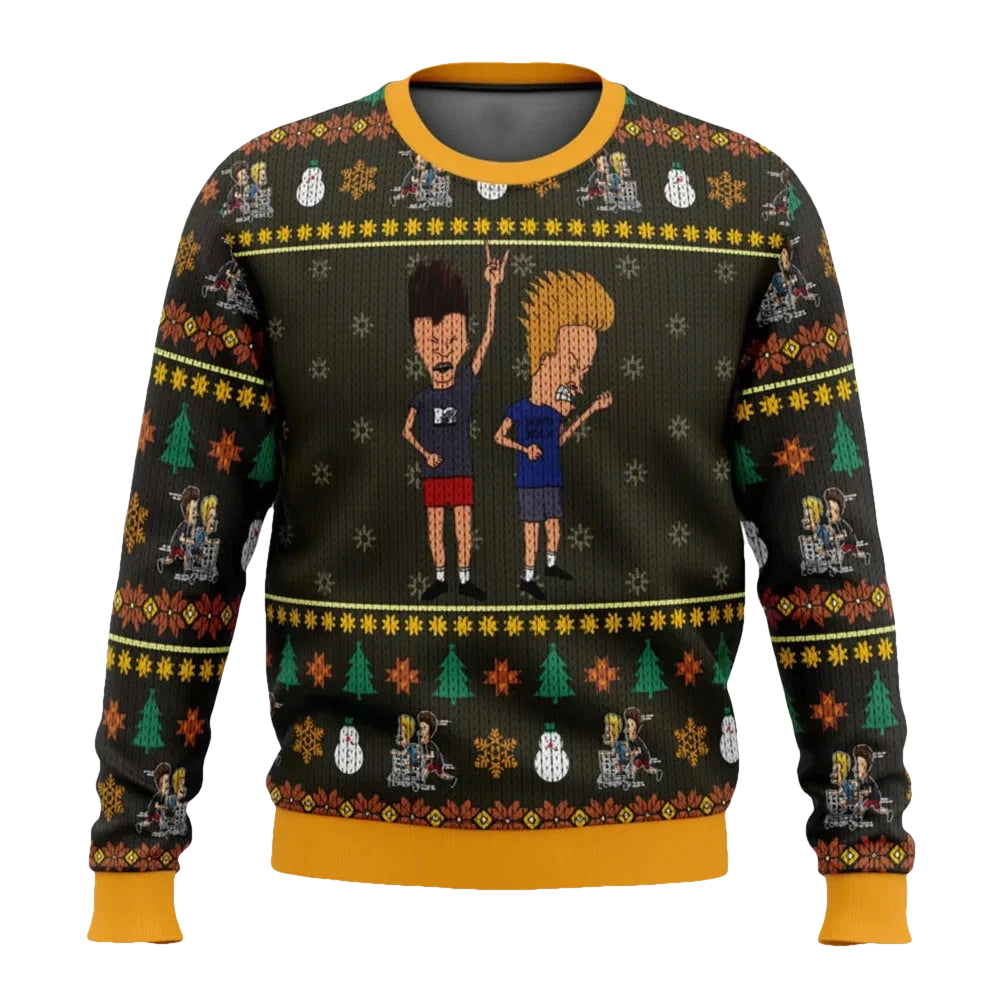 Beavis And Butthead Rock On Ugly Christmas Sweater - Moonbestprint
