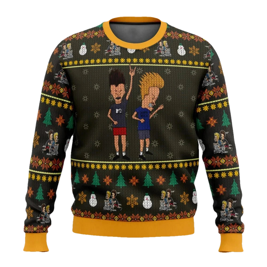 Beavis And Butthead Rock On Ugly Christmas Sweater - Moonbestprint