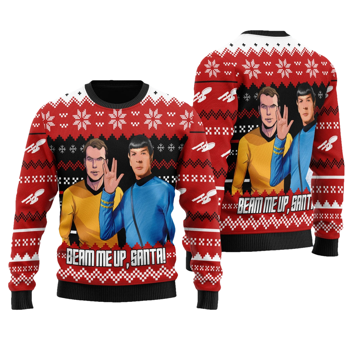 Beam Me Up Santa Ugly Christmas Sweater - Moonbestprint