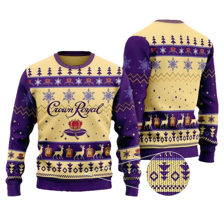 Basic Crown Royal Wine Ugly Christmas Sweater - Moonbestprint
