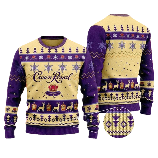 Basic Crown Royal Wine Ugly Christmas Sweater - Moonbestprint