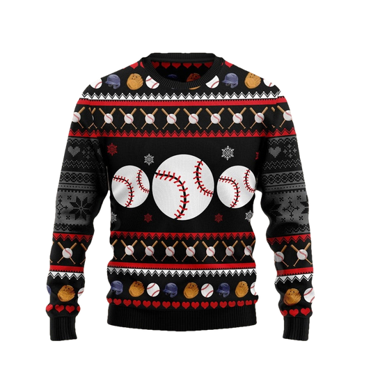 Baseball Balls Christmas Ugly Sweater - Moonbestprint