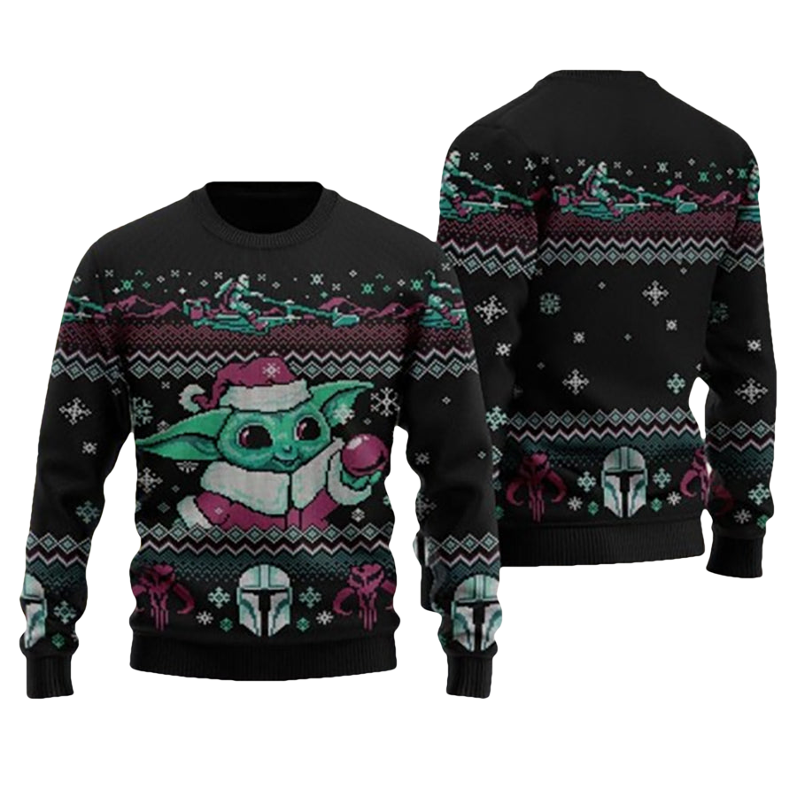 Baby Yoda Xmas Ugly Christmas Sweater - Moonbestprint