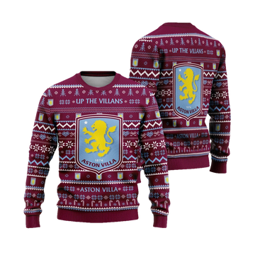 Aston Villa Football Christmas Ugly Sweater - Moonbestprint